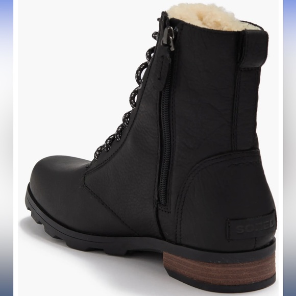 Emelie Genuine Shearling Short Lace-Up Boot - Picture 3 of 7
